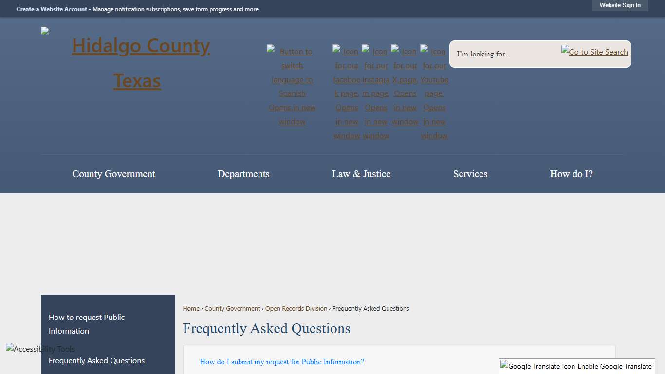 Frequently Asked Questions Hidalgo County, TX - Official Website